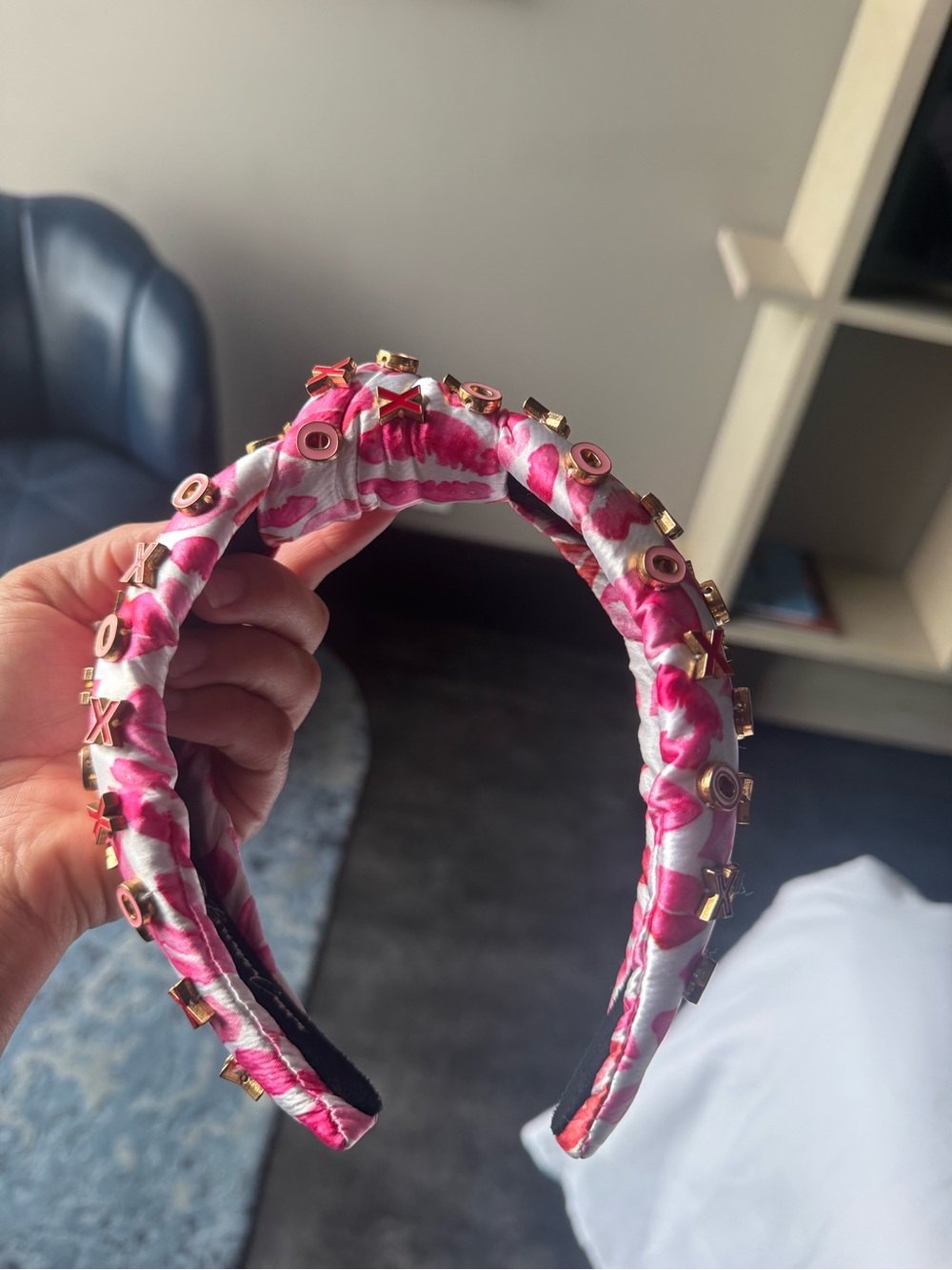 Brianna cannon Pink Beaded Patterned Headband